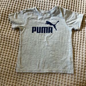 PUMA Kids' Gray Tee with Navy Logo